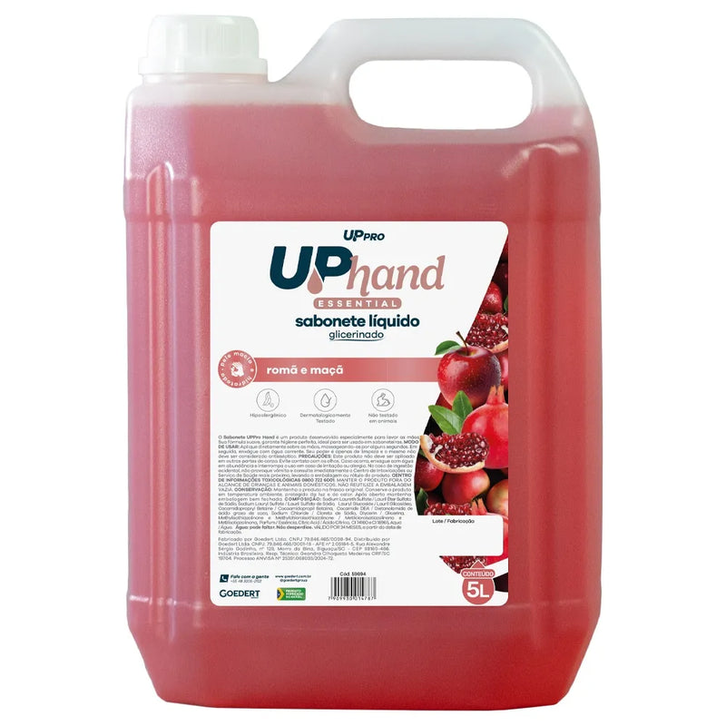 Sabonete Líquido Glicerinado 5L (Vermelho) Romã e Maçã Up Hand – UPPRO