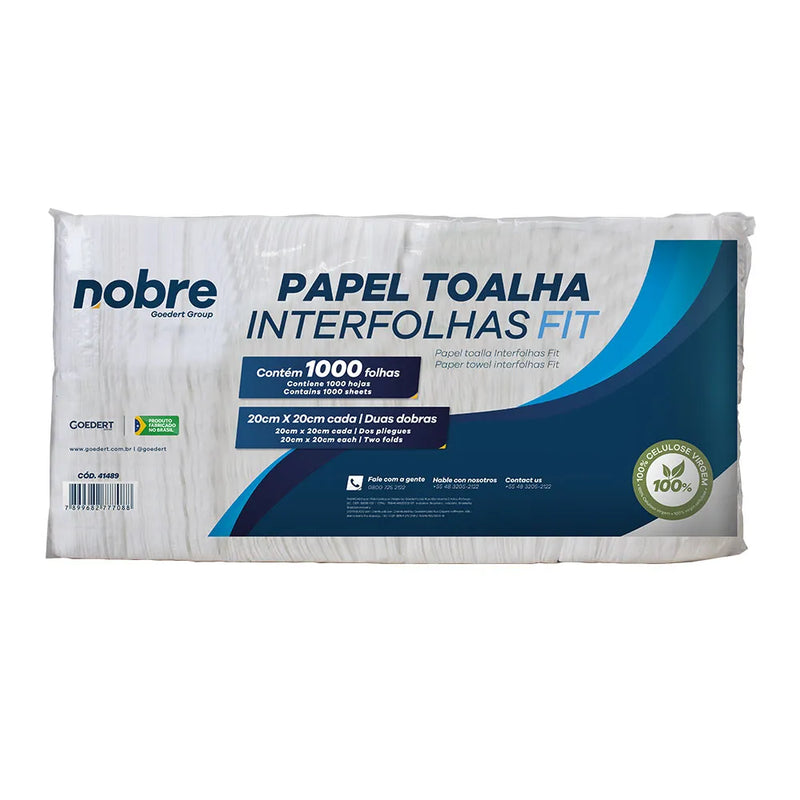 Papel Toalha Interfolha Fit - 20x20cm - c/1000fls. - Nobre