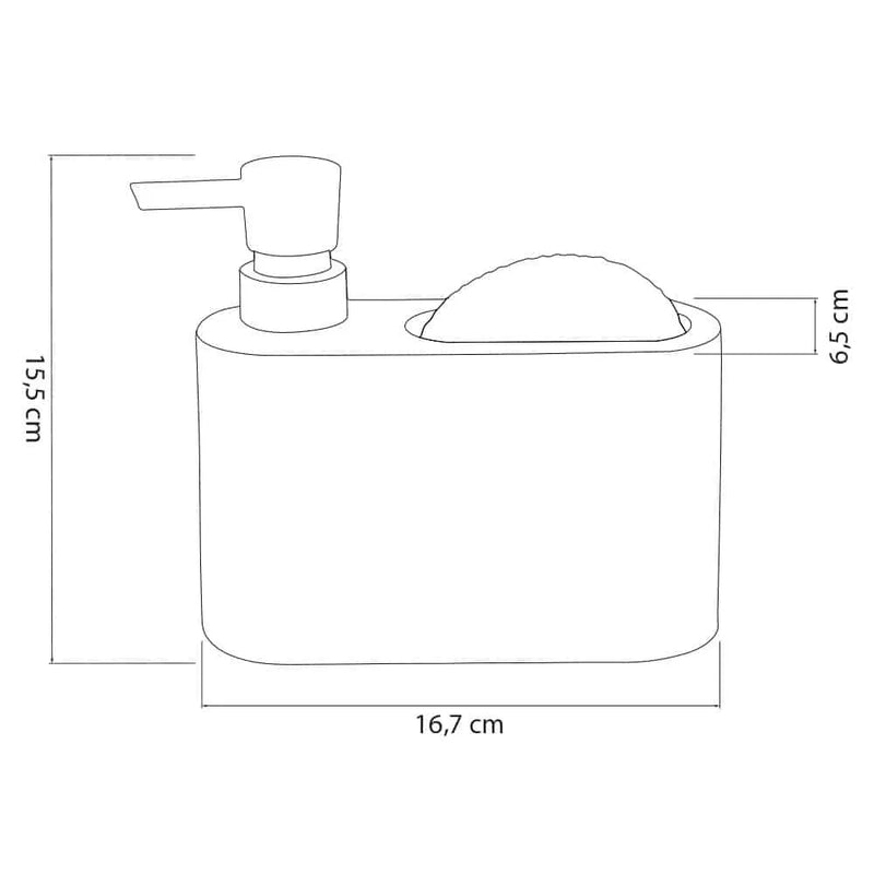 Dispenser p/ detergente e esponja cinza Acqua – Mood