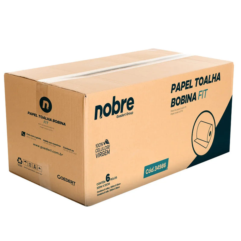 Papel Toalha Bobina - Fit - 20cm x 200m - c/ 6 unid. - Nobre