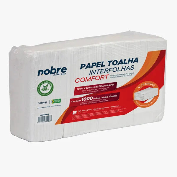 Papel Toalha Interfolhas Comfort - 20x23cm - c/1000fls - Nobre