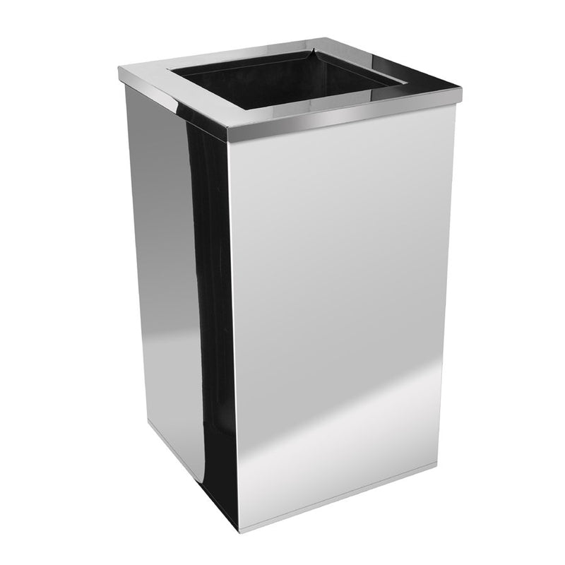 Lixeira Quadrada Com Aro em Aço Inox 50L Binnox