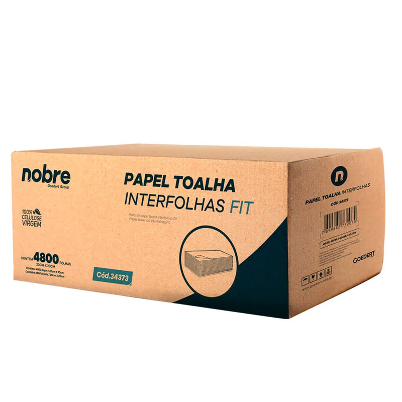 Papel Toalha Interfolhas Fit - 20x20cm - c/ 4800fls - Nobre