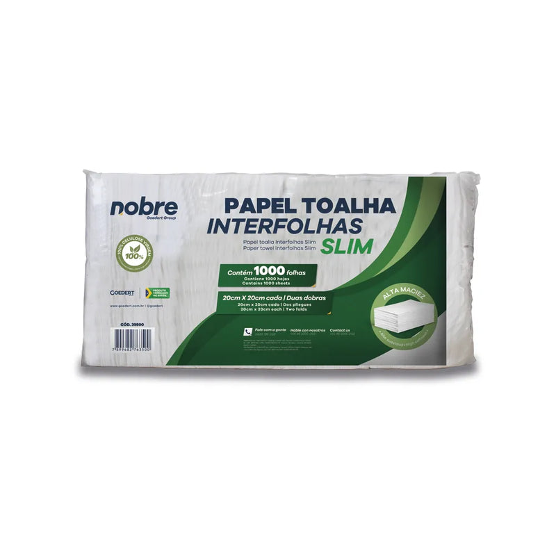 Papel Toalha Interfolha Slim - 20x20cm - c/1000fls. - Nobre