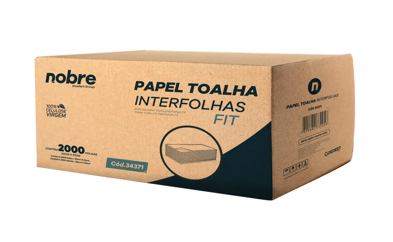 Papel Toalha Interfolhas Fit -20x23cm - c/ 2000fls - Nobre