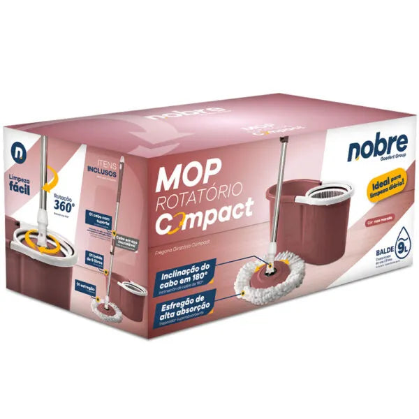 Conjunto mop rotatorio compact – Rosa Marsala – Nobre