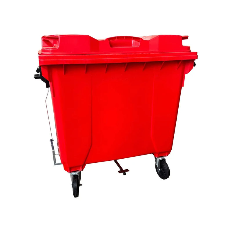 Container Plástico 1000 Litros Com Pedal Vermelho