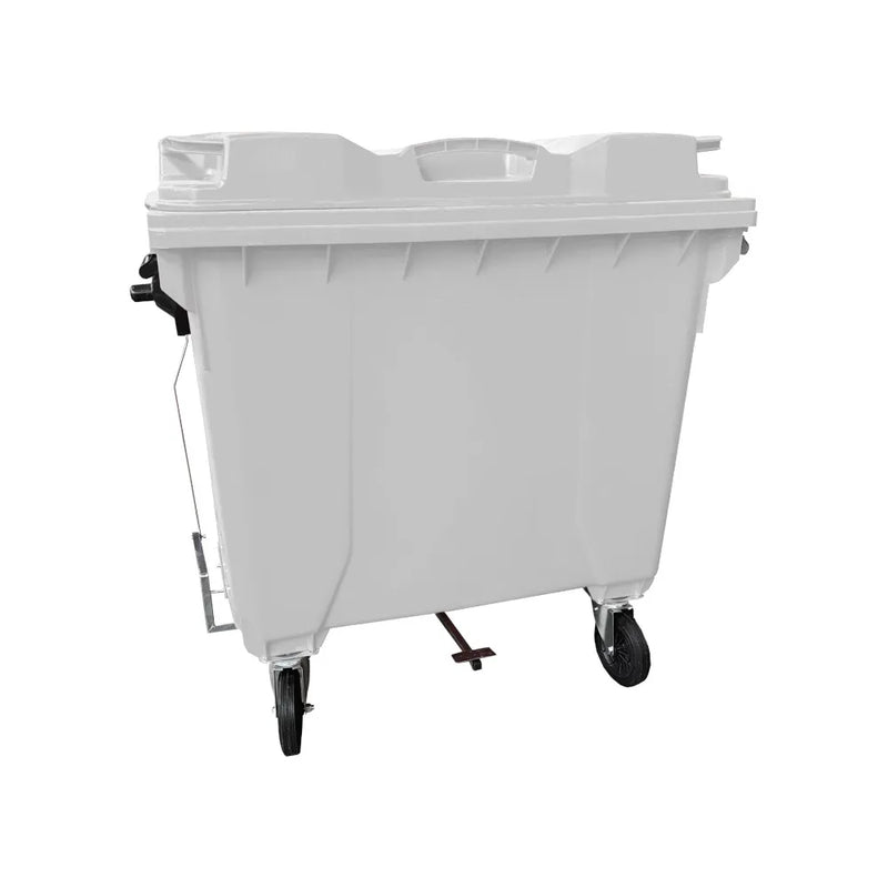 Container Plástico 1000 Litros Com Pedal Branco