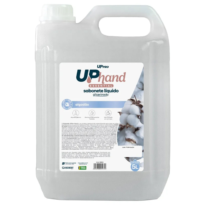 Sabonete líquido Glicerinado 5l (Branco) algodão Up Hand – UPPRO