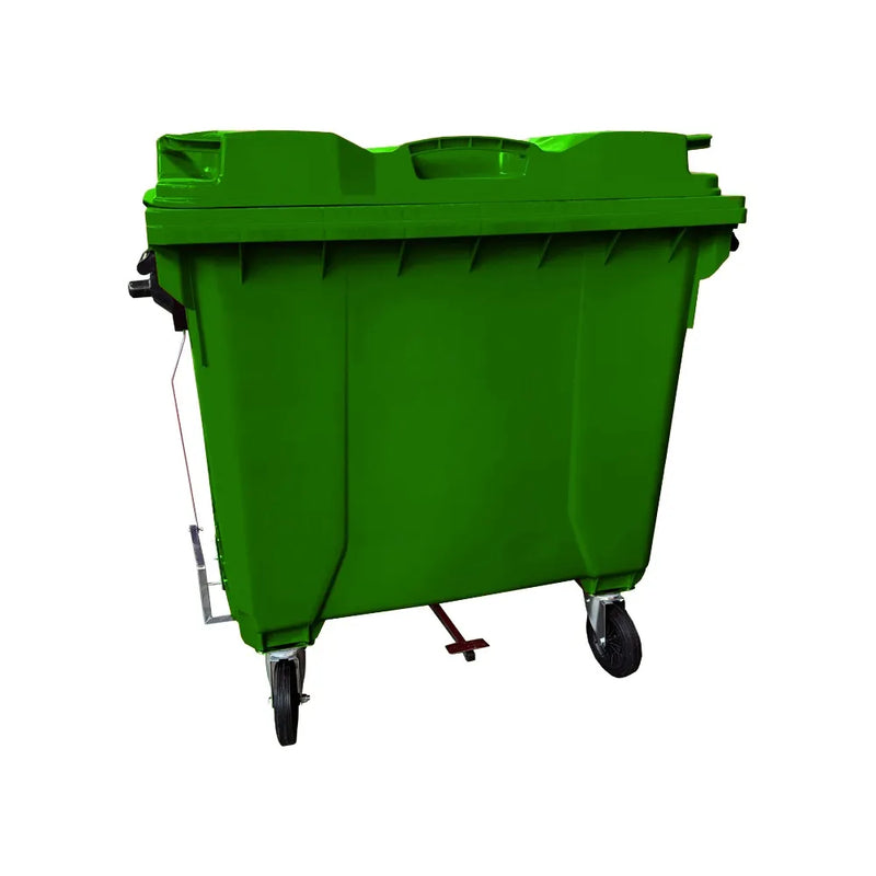 Container Plástico 1000 Litros Com Pedal Verde